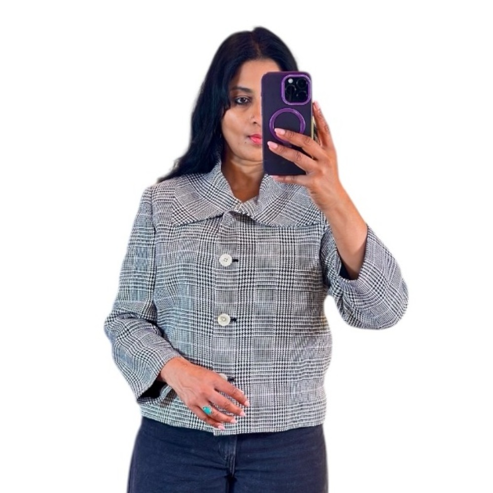 Ralph Lauren. Size 12. No Black and White Plaid Blazer